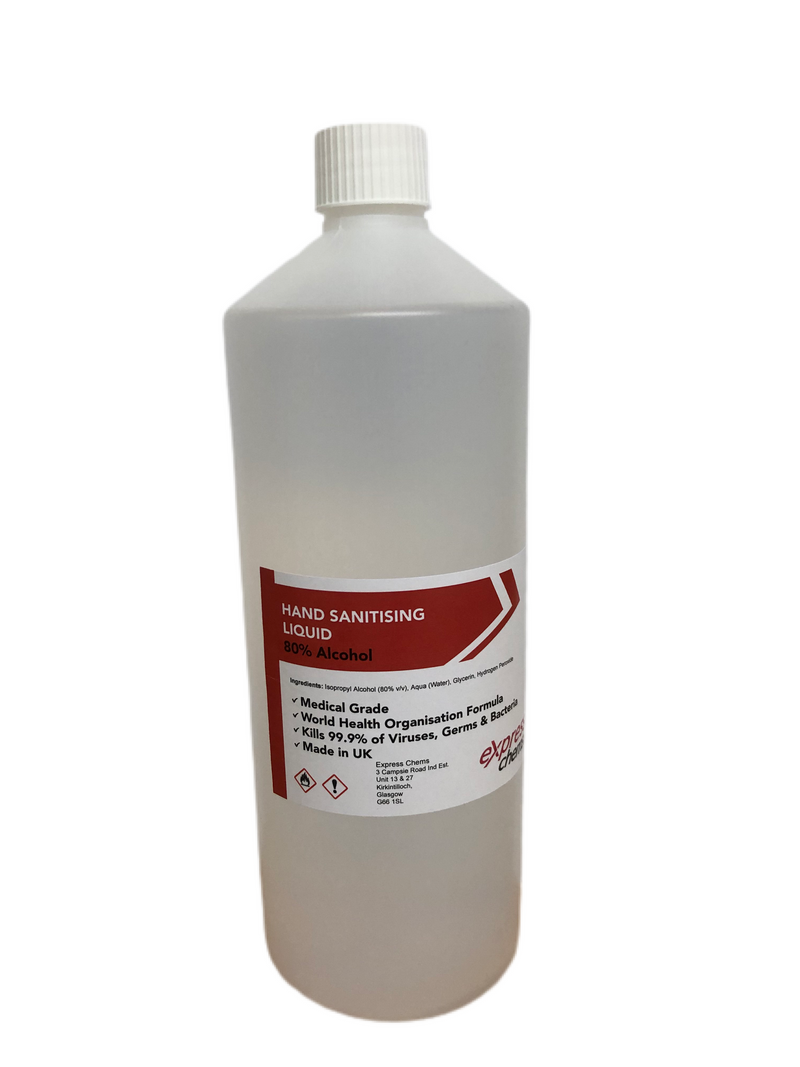 Hand Sanitiser Liquid Medical Grade Manufactured to W.H.O. Standard