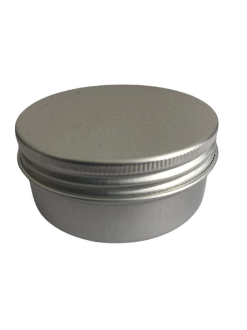 ALUMINIUM TINS WITH SCREW OFF CAP SIZES 10ml to 250ml EPE LINED