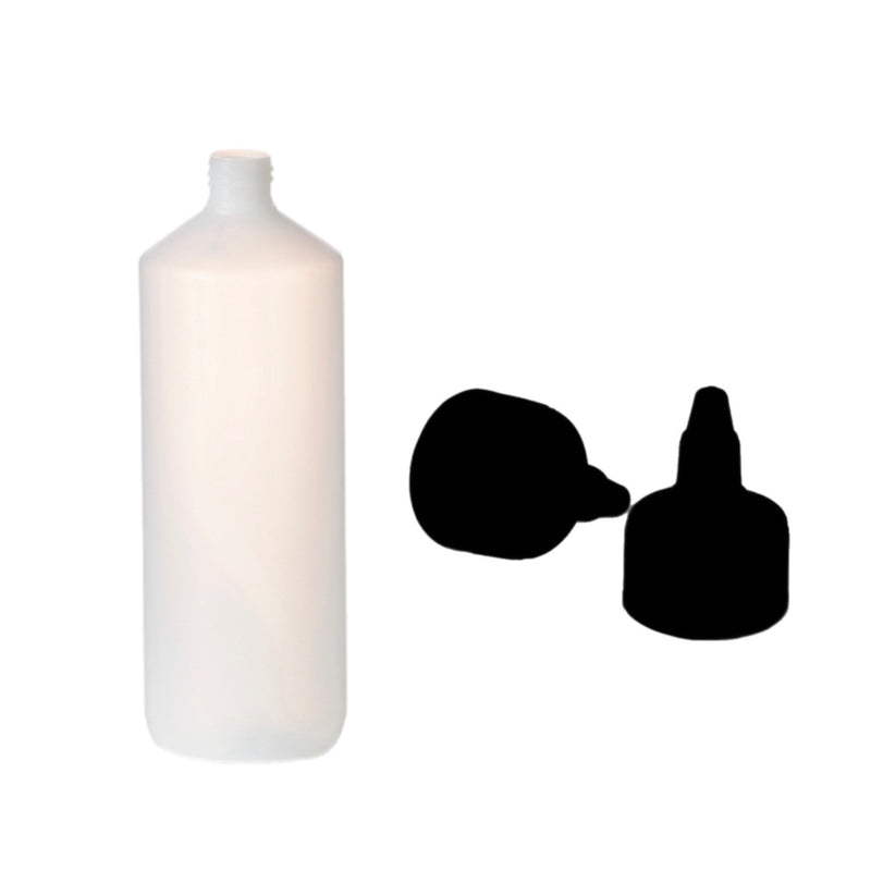 1 Litre Natural HDPE Plastic Bottles