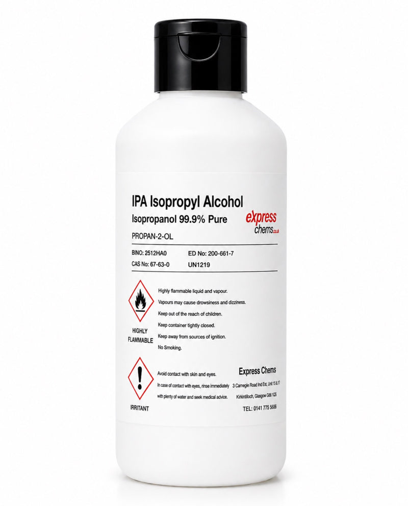 Isopropyl Isopropanol Alcohol 99.9% - 100ml-100 Litres