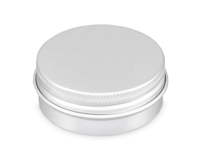 30ml ALUMINIUM TINS WITH SCREW OFF CAP SIZES EPE LINED