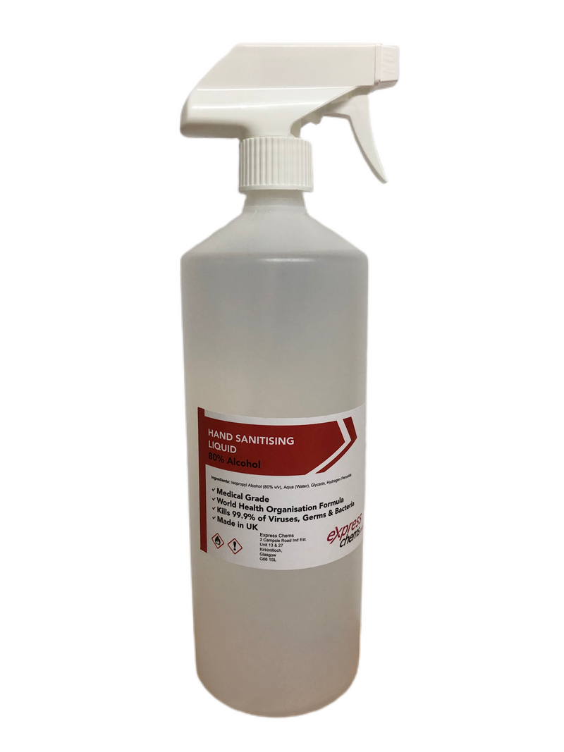 Hand Sanitiser Liquid Medical Grade Manufactured to W.H.O. Standard