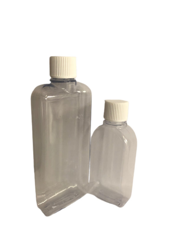 Large Letter Post Rectanglar PVC Clear Bottles 50ml & 100ml