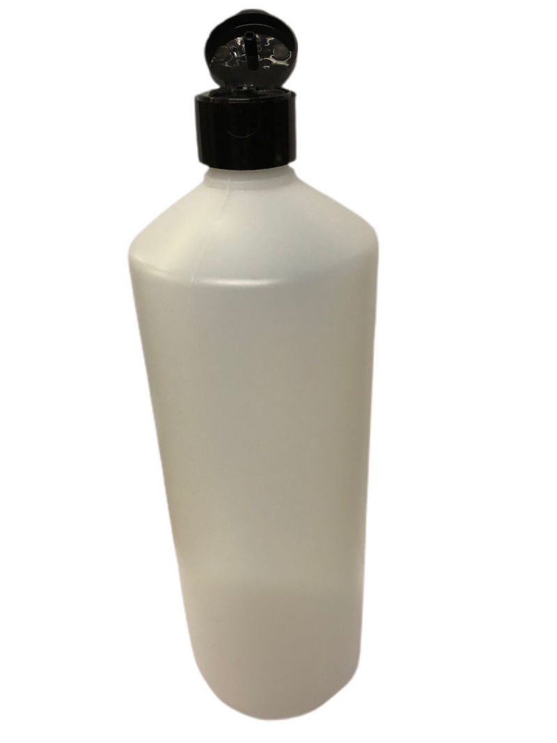 HDPE Natural Plastic Bottles Comes With Black Hinged Flip Top Caps 30ml to 1Litre